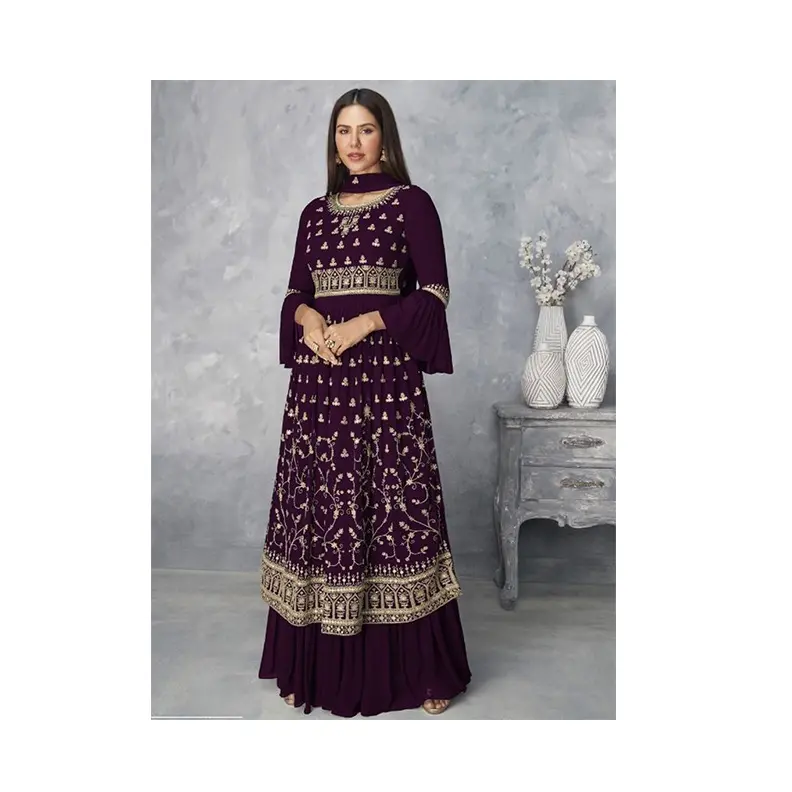 فستان نسائي باكستاني طويل مطرز لحفلات الزفاف 2022, أحدث تصميم لمعدل الجملة والتصدير