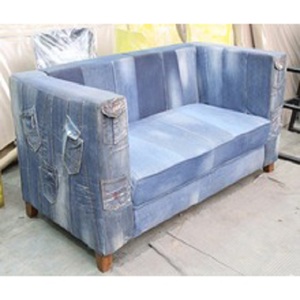 Sofá de Mezclilla para Sala de Estar, Fabricado en India, Tela de Mezclilla Premium, Mueble de Asientos Moderno e Informal, Sofá de Diseño Hecho a Mano - Product Image 1