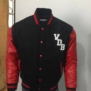 Chaqueta de béisbol Varsity para hombre 100% lana cuero de vaca doble cara cuero con capucha soporte transpirable 8 colores invierno Premium - Product Image 5
