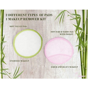 Tự Nhiên Tái Sử Dụng Trang Điểm Remover Miếng Đệm 3 Lớp Sinh Thái Thân Thiện Với Tre Vòng Cho Khuôn Mặt Làm Sạch Miếng Đệm Có Thể Giặt - Product Image 4