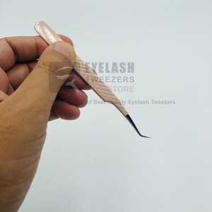 Meilleure vente professionnelle durable en acier inoxydable Volume Extension de cils pince à épiler nu enduit en gros pointu cils - Product Image 5