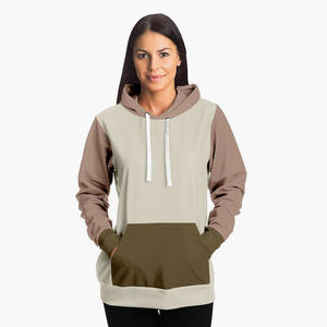Sweat à capuche bloc deux couleurs, vêtement à la mode pour femmes, avec poches kangourou, manches régulières, pour filles, - Product Image 5