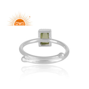 Anillo de piedras preciosas de peridoto verde Natural, fabricante de anillos de plata de ley 925 de alta calidad, sortija apilable, joyería al por mayor - Product Image 4