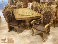 Ensemble de meubles de salle à manger de luxe moderne Royal Kingdom 9 pièces, table et chaises en teck pour 8 personnes avec taille personnalisée