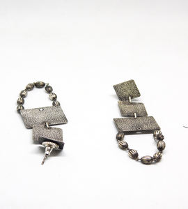 Pendientes de aro de latón y plata hechos a mano para mujeres y niñas, aros artificiales de diseño, el mejor precio - Product Image 3