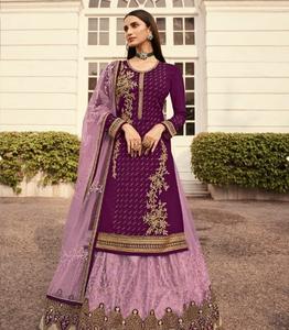 Traje de boda bordado de Georgette para mujer, traje Salwar con borde, indio, paquistaní, Salwar, Kameez - Product Image 1