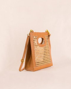 Tote Bag en cuir pour femmes, sac à bandoulière en rotin, sac fait main, collection 2020 - Product Image 2