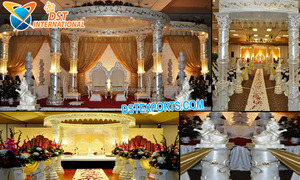 Mandap de mariage portable de rêve en forme de palais avec construction en fibre de verre, couleur personnalisée et design moderne pour les mariages hindous - Product Image 4