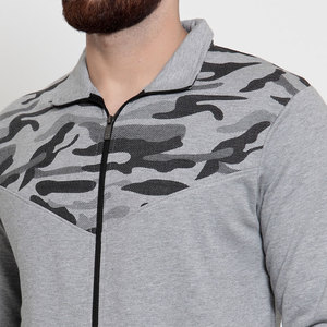 Latest Design Men's Polo Neck <b>Long</b> Sleeve Zipper Sweat Shirt With <b>Matching</b> Polyester Trousers Sweat Suit Set - Product Image 3