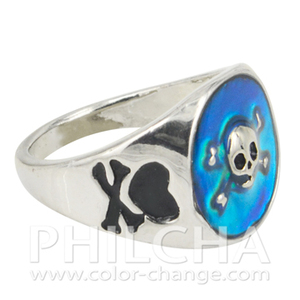 Nhẫn Kim Loại Đổi Màu Theo Khuôn Với Thiết Kế Hình Đầu Lâu - Product Image 6