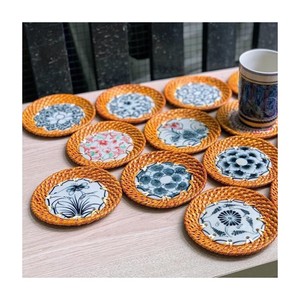 Wicker Rattan <b>coaster</b> with <b>Ceramic</b> From Vietnam Cheap Price - Product Image 5