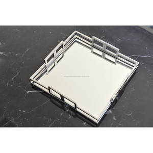 เงินโลหะตกแต่งถาดสำหรับตกแต่งบ้านและเสิร์ฟขายส่ง - Product Image 6