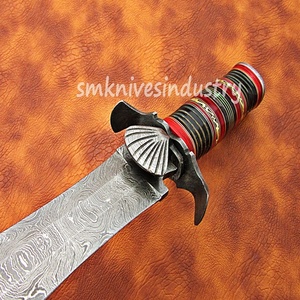 Amazing Work Of Art Custom <b>Hand</b> Made Damascus Hunting Knife with Leather sheath (smk1385) - Product Image 5