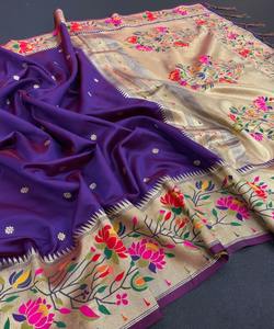 Banarasi Silk Sarees Party Wear Wedding Indian Apparelgarment - Product Image 2