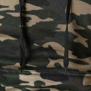 Sweat à capuche à manches longues en coton épais camouflage noir surdimensionné pull thermique sublimation sweats à capuche pour hommes vente en gros - Product Image 4