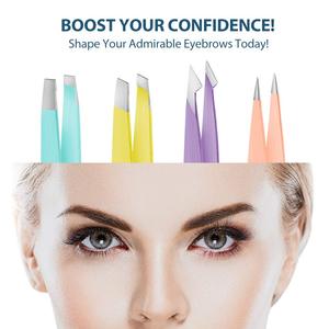 Private Label Eyebrow Tweezers Stainless Steel Slanted Tip Precision Tool with Custom Packaging Solutions - Product Image 4