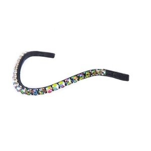 สายรัดคิ้วม้าหนังวัวสำหรับขี่ม้า,ดีไซน์คริสตัลสวารอฟสสีรุ้งแบบสั่งทำ - Product Image 1