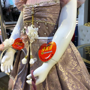 Jacquard tejidos de seda vestido con diadema nuevo diseño del bebé chica ropa de fiesta vestido - Product Image 3