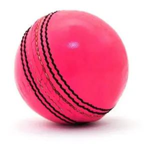 粉色皮革板球硬球，黑色缝合高品质板球比赛球/定制颜色和标志