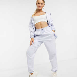 High Quality Full Zipper Tracksuits 100% Cotton Fashion Custom Logo Casual Women Tracksuit Set - Product Image 4