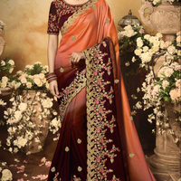 Designers à la mode bureau coton fleurs géométrique indien dames femmes Saree demi manches Blouse prêt à porter Saree vêtement