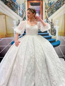 Turkish Woman Wedding Dress Bridal Gown Elegant Long Party Dress Evening Dress Chiffon <b>Tulle</b> Satin Luxury High Quality - Product Image 2