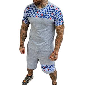 T-shirt et short en coton pour homme, ensemble de 2 pièces, tenue d'été de haute qualité, Logo personnalisé, - Product Image 1