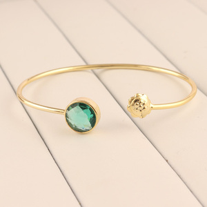 Boho Style 10mm Briolette Cut Apatite <b>Quartz</b> Adjustable Bangle <b>Bracelet</b> Gold/Silver Plated Flower Design Top Diamond Wedding - Product Image 1