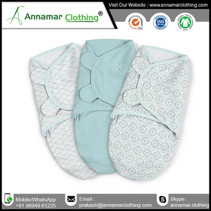 Premium Quality Custom Logo Design 100% Organic Cotton Adjustable <b>Swaddle</b> Wrap - Product Image 4