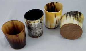 Tazas de cuerno de búhos con grabado personalizado, en Forma Larga, con incrustaciones de latón y efecto quemado exclusivo, ideal para tiendas de cuentas - Product Image 2