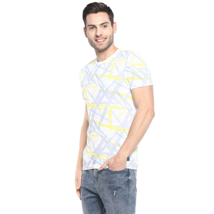 Camiseta ajustada de manga corta con cuello redondo para hombre de alta calidad con diseño de logotipo personalizado, ropa de calle por sublimación - Product Image 3