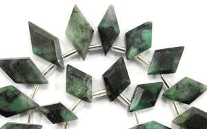 หินมรกตธรรมชาติ1เส้นสวยงาม21ชิ้นลูกปัด Briolette ทำด้วยมือเครื่องประดับขายส่ง - Product Image 3