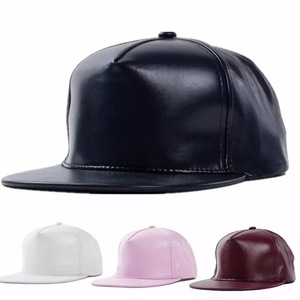 High Quality Leather Snapback Cap 100% Leather Sheep Skin Baseball <b>Hat</b> Caps Custom Your Own Design Embroidery Logo Caps - Product Image 5