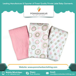 Indian Factory Supply Top Quality Organic Cotton Material Infant Newborn Muslin Swaddle 100% organic cotton muslin - Product Image 3