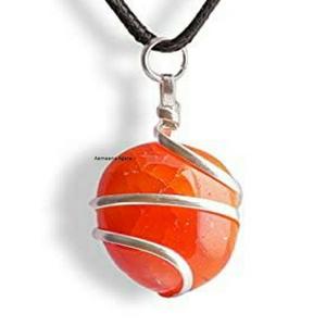 Collar con colgante envuelto en alambre de cornalina, Gema de cristal curativo, colgante envuelto en alambre de piedra roja - Product Image 1