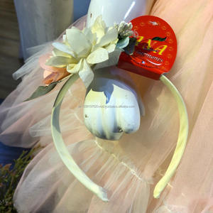 Vestido de malla de nailon para niña pequeña, vestido elegante con banda para el pelo - Product Image 4