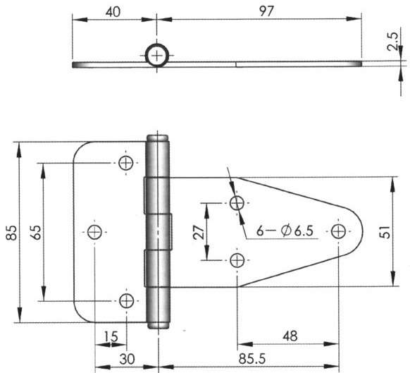 FS1008 CL115 Stainless steel Electric Cabinet Box Switch Control Cabinet Iron Cabinet Door Hinge Flat Hinges