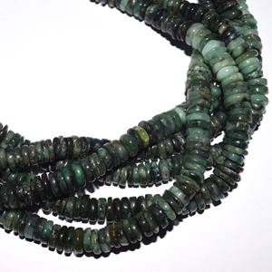 Pierres précieuses émeraude pour la fabrication de bijoux, prix d'usine, perles Heishi naturelles, brin de 13 pouces, 5-8mm, pour bricolage, livraison gratuite - Product Image 2