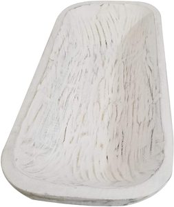 ชามแป้งทำจากไม้โบราณสีขาวสไตล์วินเทจทรงสี่เหลี่ยมผืนผ้าสำหรับตกแต่งบ้านชามแป้งบ้านไร่ชนบท L19 X W8 X H3นิ้ว - Product Image 3