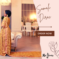 Magnifique robe somalienne pour mariée avec dirac somalien fait main et orné de perles, disponible à un prix abordable