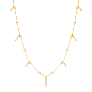 Collier de chaîne en pierre Zircon brillant, bijoux, meilleure vente, en argent turc, tendance, vente en gros - Product Image 5