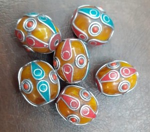 Cuentas de joyería sueltas redondas de ámbar amarillo - Product Image 2