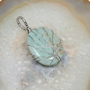 Amazonite <b>Tree</b> Shape Wire Wrap Pendants Buy <b>Crystal</b> Wrapping Necklace - Product Image 1