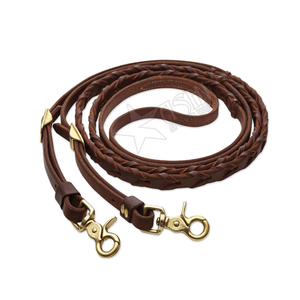 Rênes de cheval en cuir tressées personnalisées importées de meilleure qualité, équipement de cheval en gros, corde de plomb pour cheval, rênes durables - Product Image 6