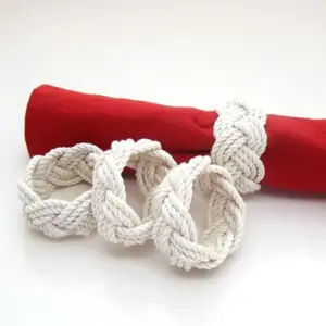 Özelleştirilmiş peçete halkası dekoratif halat peçete halkası el yapımı peçete halkası düğün partileri için ev ve otel