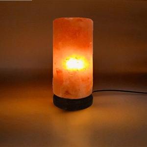 โคมไฟหินทรงทรงกระบอกเกลือหิมาลัยแกะสลักขนาด6.25x4x4นิ้วเป็นมิตรกับสิ่งแวดล้อมของตกแต่งบ้านสไตล์ฮวงจุ้ยเครื่องฟอกอากาศสไตล์รัก - Product Image 4