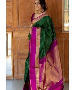 Banarasi Soie Sarees Fête Porter Mariage Indien Ethnique - Product Image 3