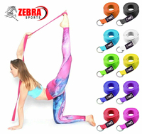 Sangle de yoga en coton avec anneau en D pour l'entraînement et l'exercice des jambes