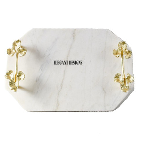 Haute qualité nouveau Design marbre plateau de service vente chaude décoratif plateau de service bon marché Vintage marbre plat de service - Product Image 5