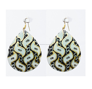 New York City artistique cuivre bijoux conceptions Turquoise or boucle d'oreille cerceau petit métal creux rond vert cuivre turquoise femmes - Product Image 4